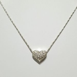 Sterling Silver CZ Heart Necklace